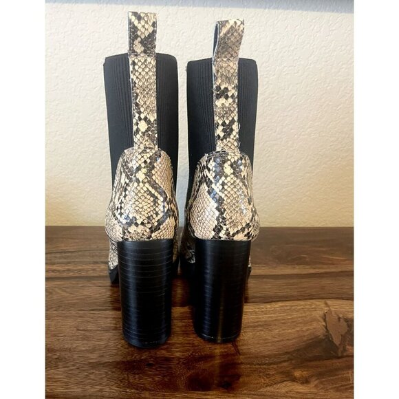 Steve Madden Latch Lace Up Snake Print Boots Chunky Block Heel Size Women's 9.5 - Picture 4 of 9